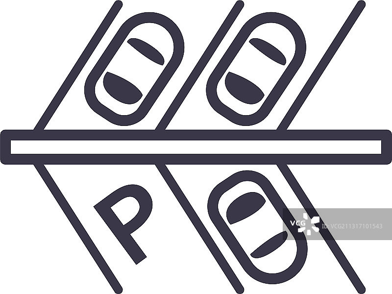 停车区汽车线条风格图标设计图片素材