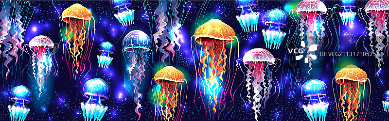 发光透明水母图片素材