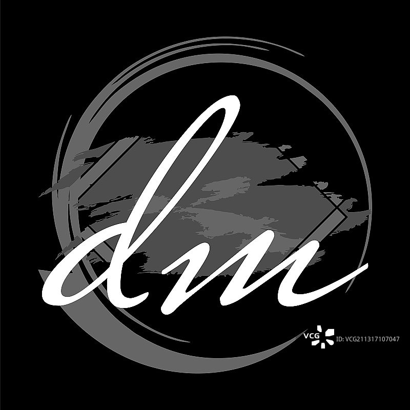 DM现代手写签名logo图片素材