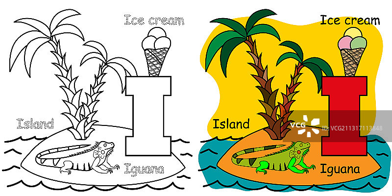 儿童英语字母填色书图片素材