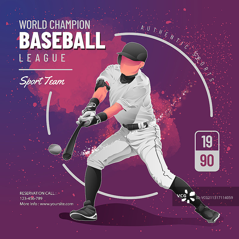 棒球联赛宣传单设计模板图片素材