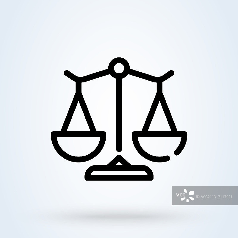 天秤座图标或logo线条艺术风格轮廓图片素材