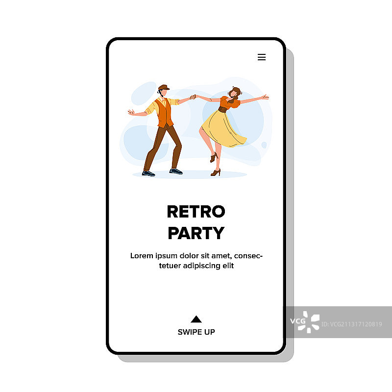 复古派对男女青年舞蹈图片素材