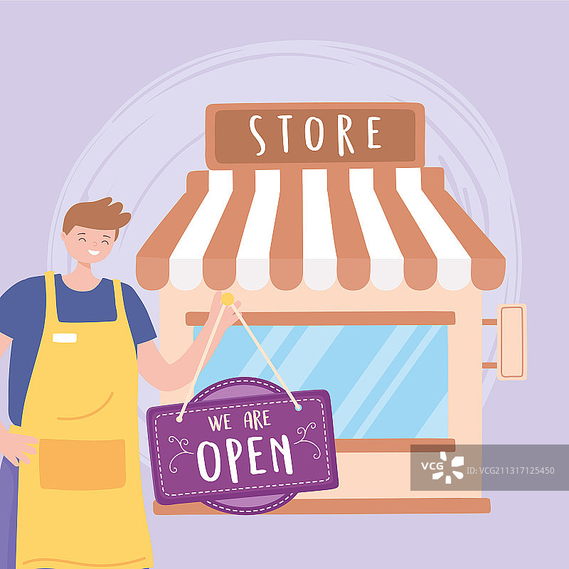 店铺重新营业标志图片素材
