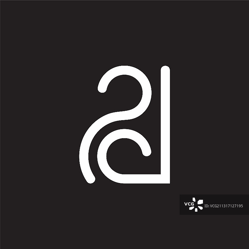 曲线抽象字母PD几何线性符号图片素材