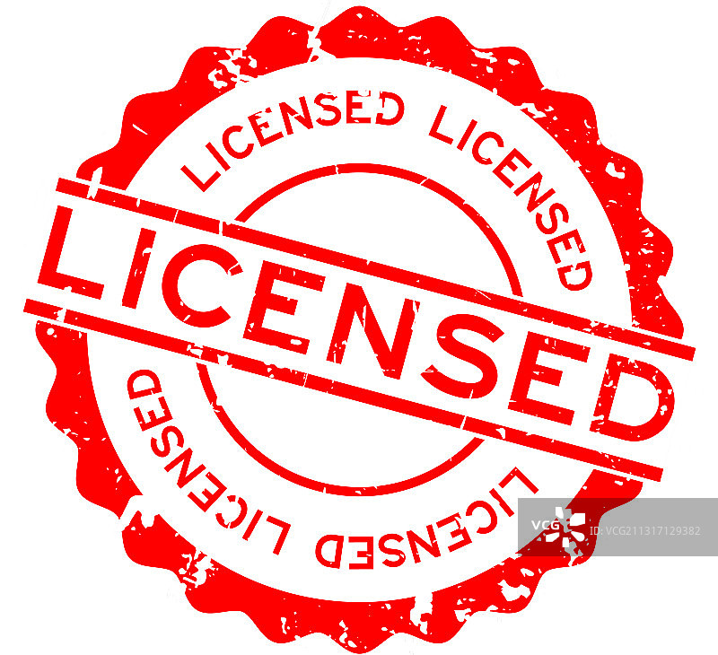 授权红色圆形橡胶印章图片素材