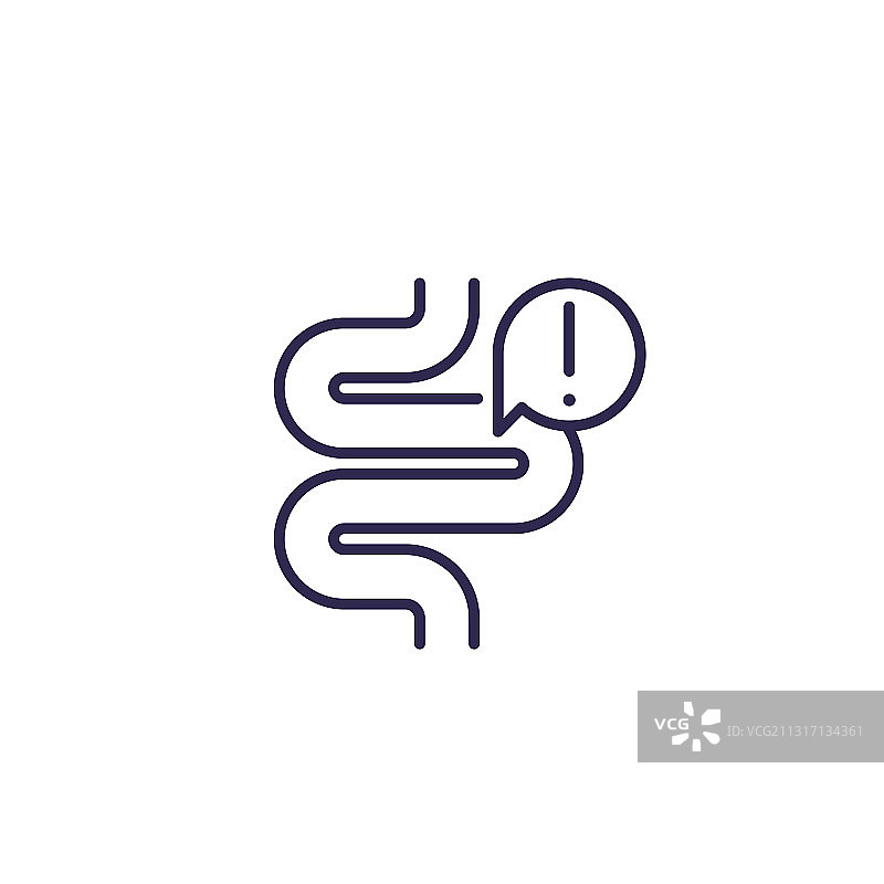 便秘图标与肠道线条图片素材