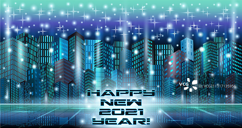 2021未来城市新年抽象背景图片素材