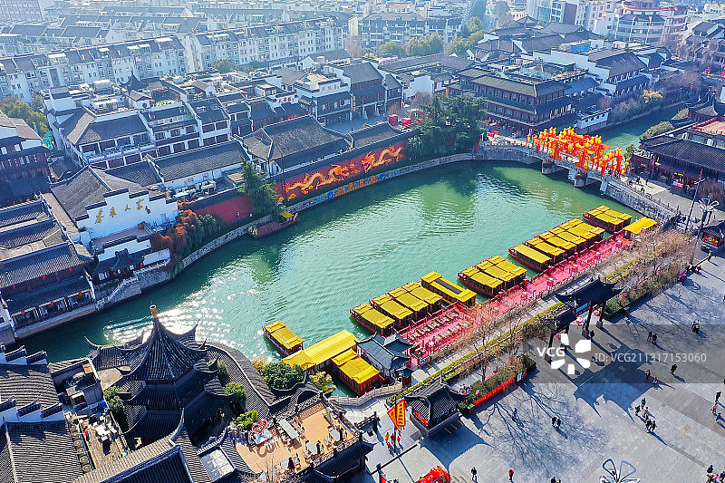 2021年第35届中国秦淮灯会，南京夫子庙秦淮河景区图片素材