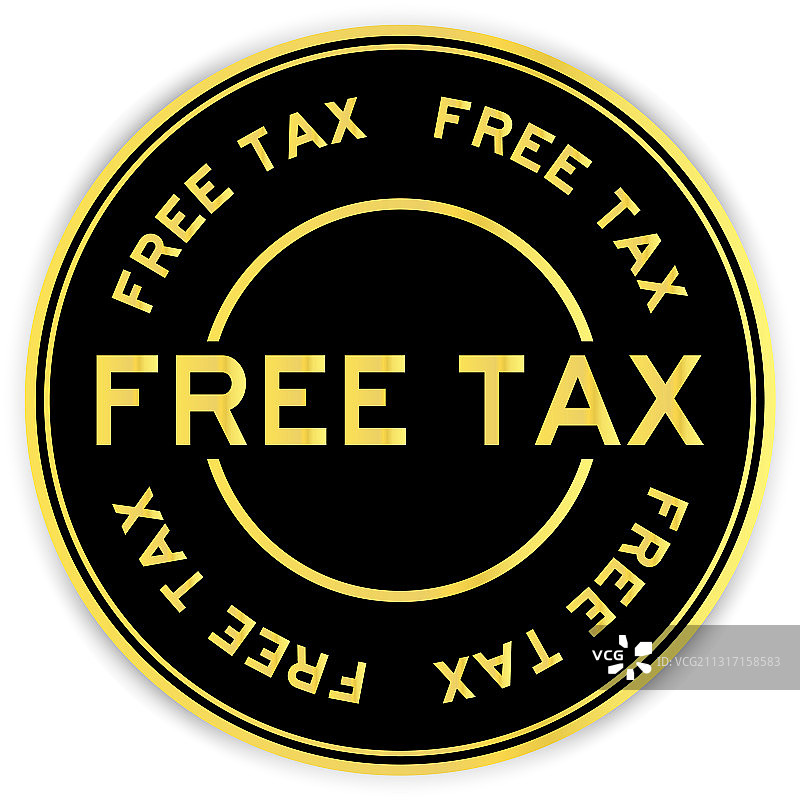 黑色金色免费字样圆形贴纸图片素材