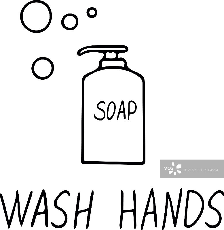 洗手液气泡和文字图片素材