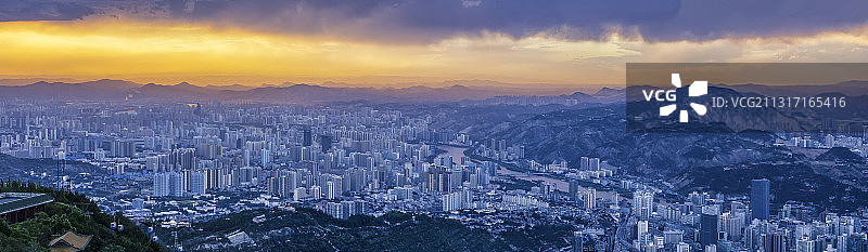 甘肃兰州全景图片素材