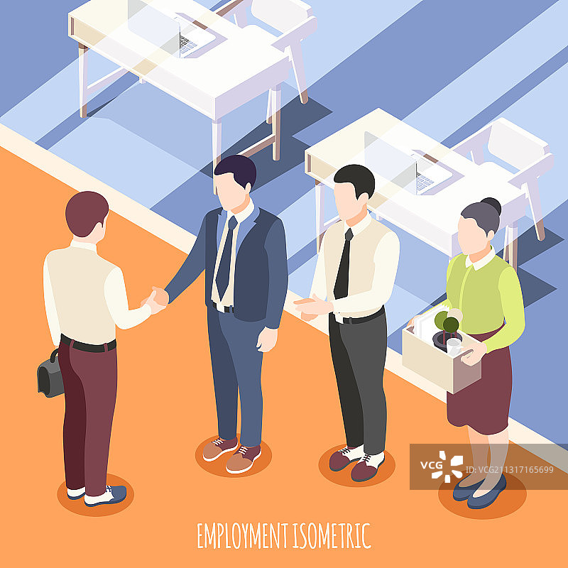 2.5D招聘等距背景图片素材