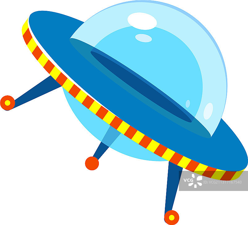 卡通风格的飞行UFO图标图片素材