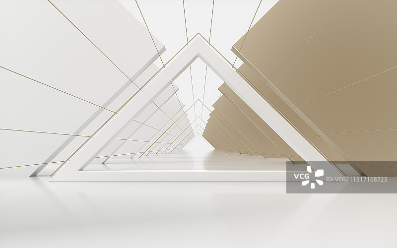 三角形隧道背景 3D渲染图片素材