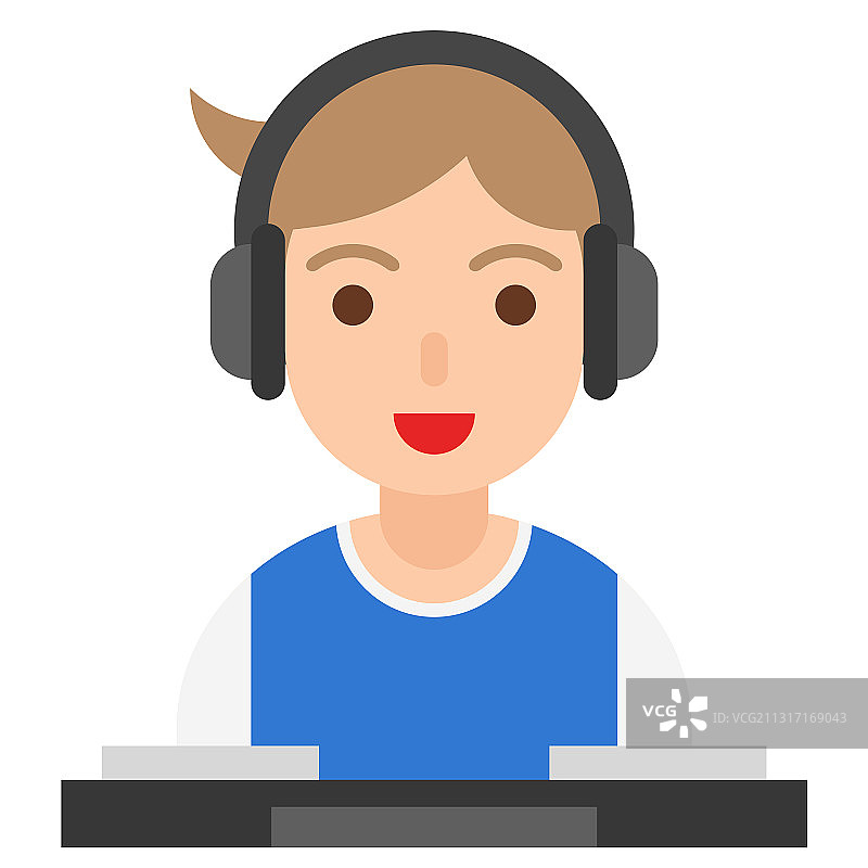 唱片骑师图标职业和工作图片素材