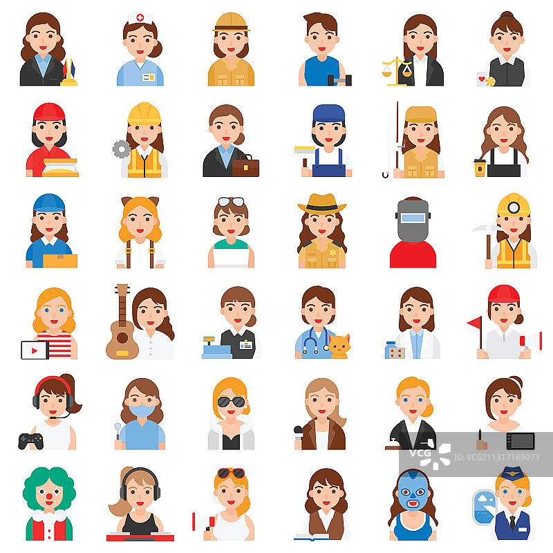 女性职业图标集2图片素材
