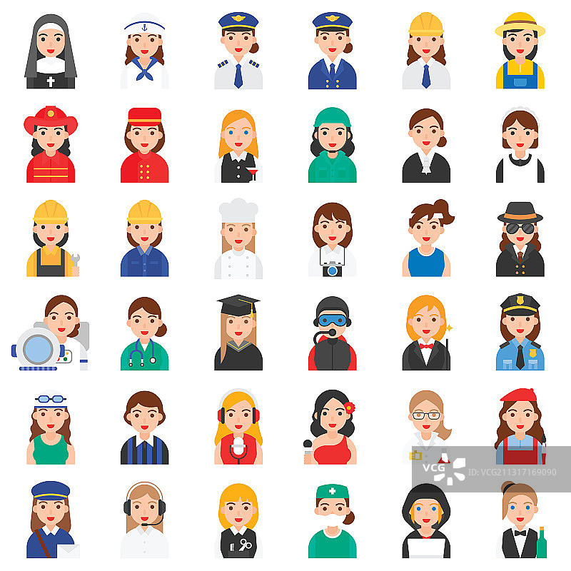 职业与工作相关女性图标图片素材