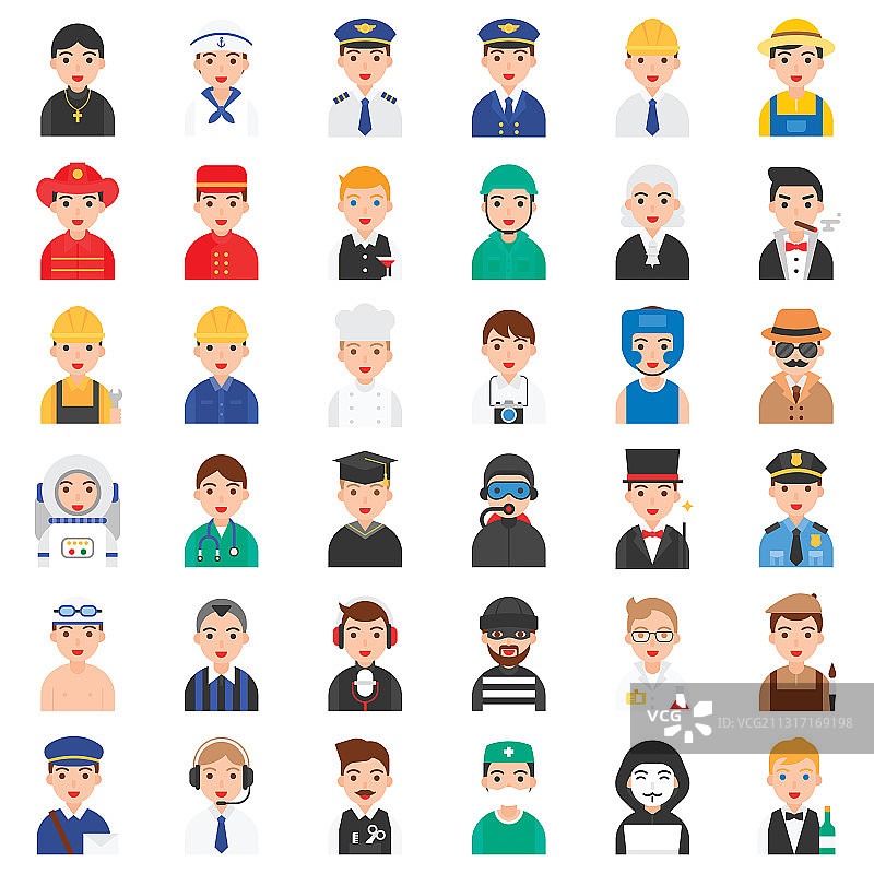 职业及工作相关图标集1男性版本图片素材