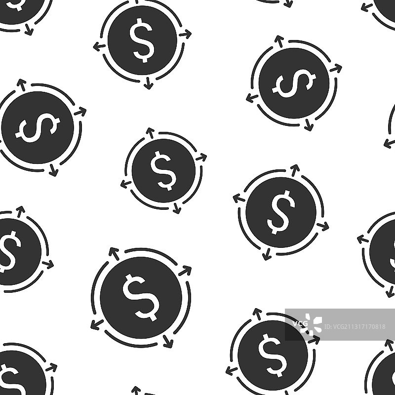 扁平风格的货币收入图标，美元硬币图片素材