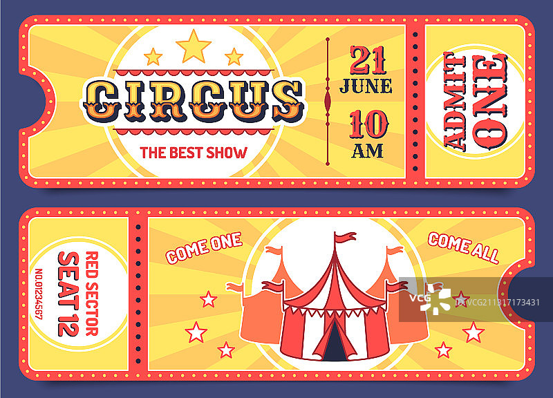 马戏团门票模板图片素材