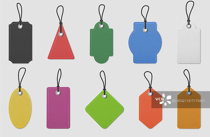 彩色纸质价格标签图片素材