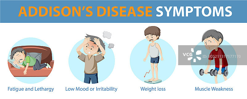 阿狄森氏病症状医疗信息图banner图片素材
