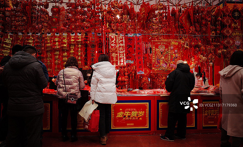 中国农历新年各种对联灯笼福字图片素材