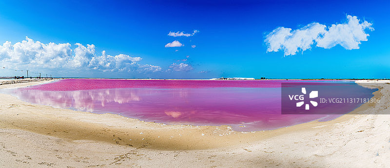 墨西哥坎昆粉红湖图片素材