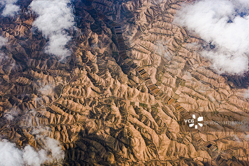 万米高空航拍中国西部高原图片素材