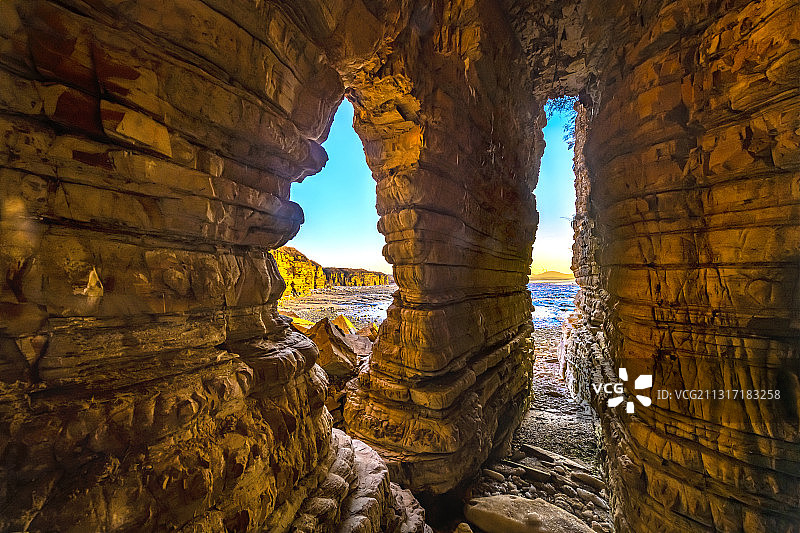 辽宁大连瓦房店-驼山排石-海蚀地貌图片素材