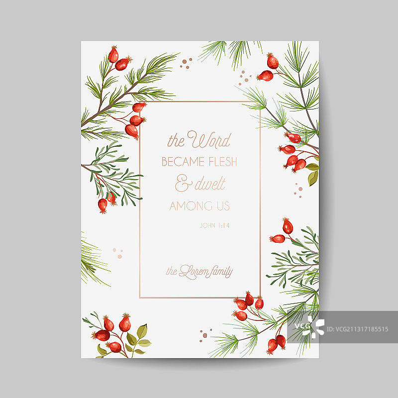 优雅的圣诞节和新年贺卡2021图片素材