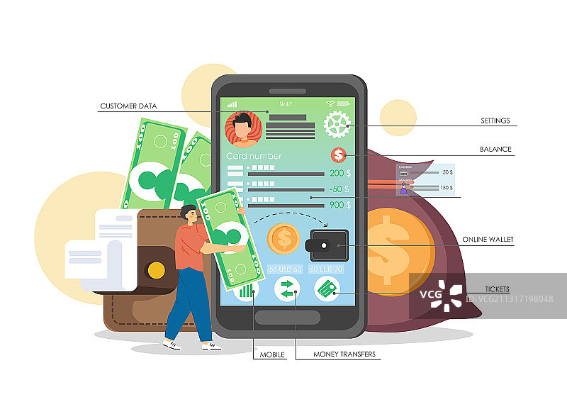 银行客户在线进行资金交易图片素材