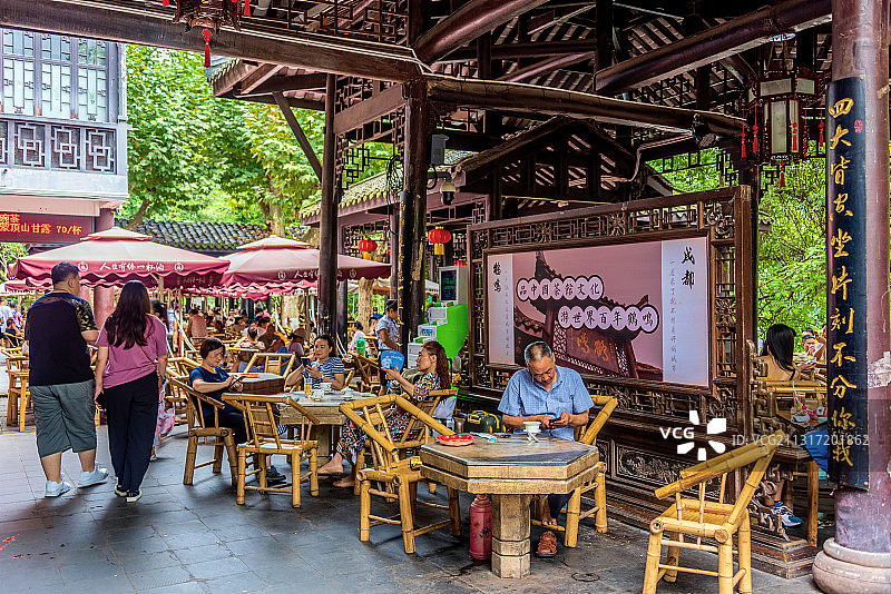 中国四川成都人民公园鹤鸣茶社图片素材