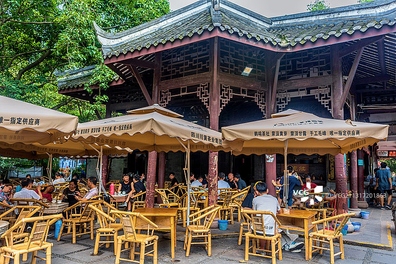 中国四川成都人民公园鹤鸣茶社图片素材