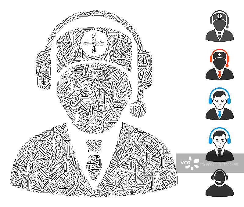 医院操作员拼贴图标图片素材