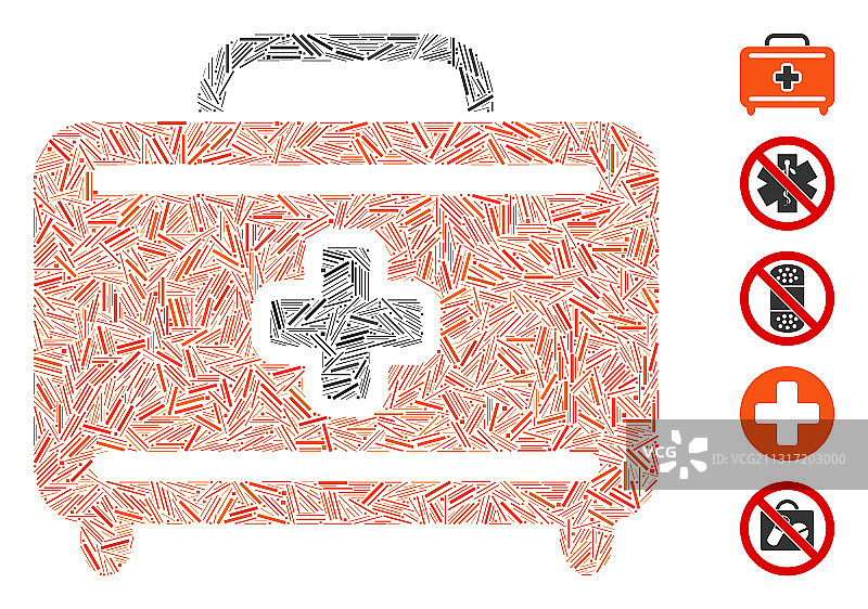 短划线马赛克医疗行李图标图片素材