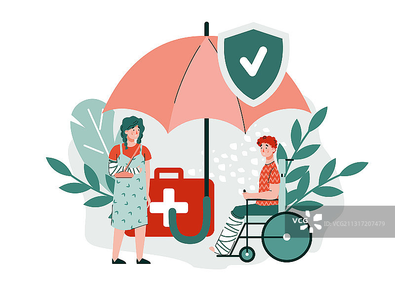 意外伤害和残疾医疗保险图片素材