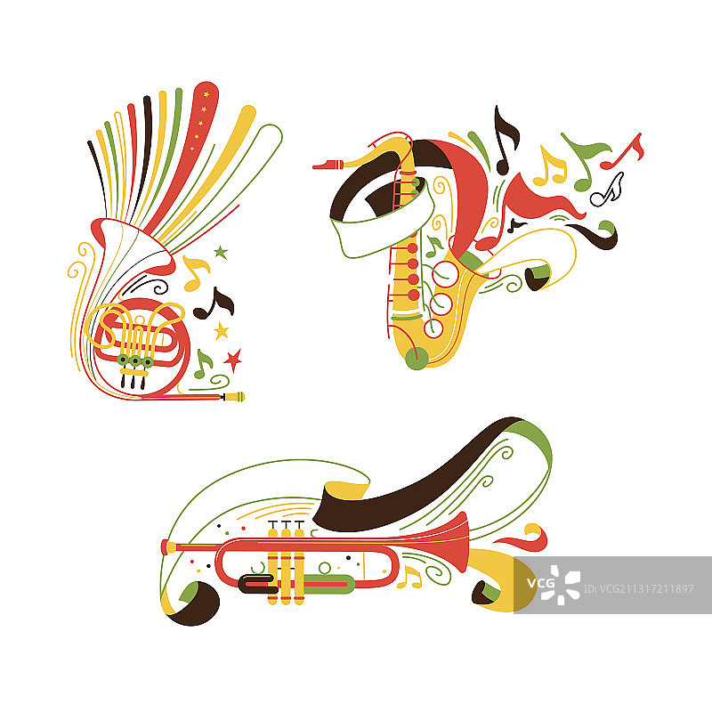 黄铜和木管乐器组合图片素材