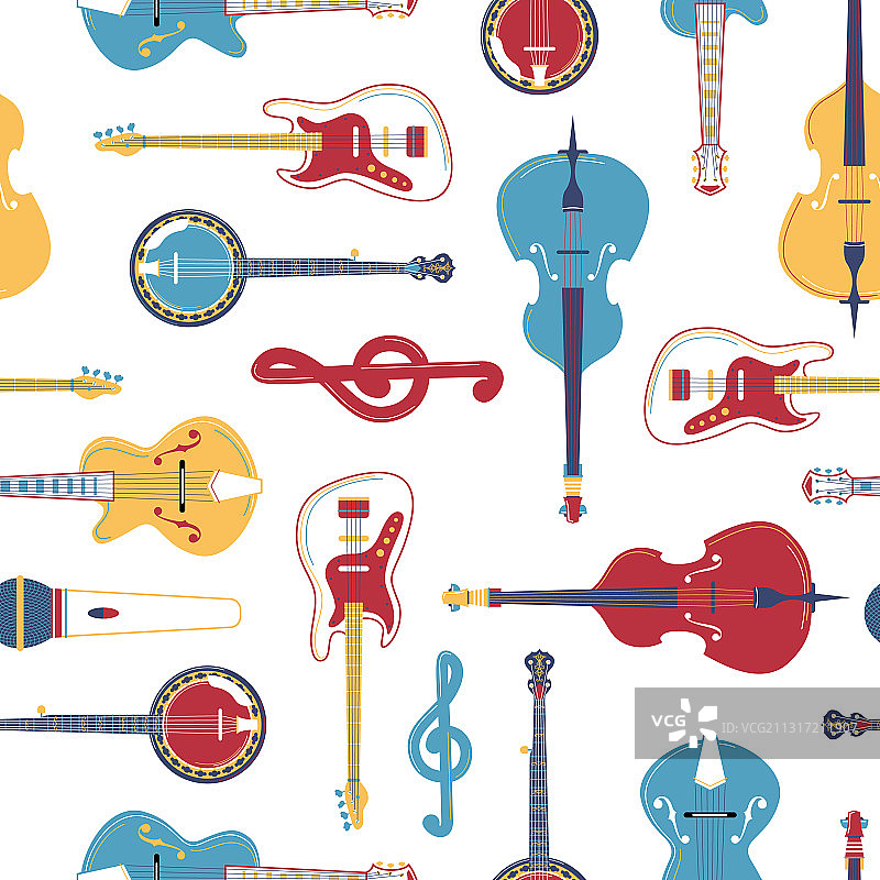 弦乐器扁平风格图片素材