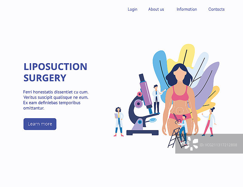抽脂手术banner——网站着陆页图片素材
