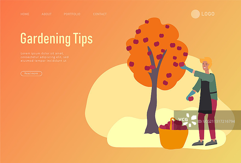 人们聚集收获农作物着陆页模板图片素材