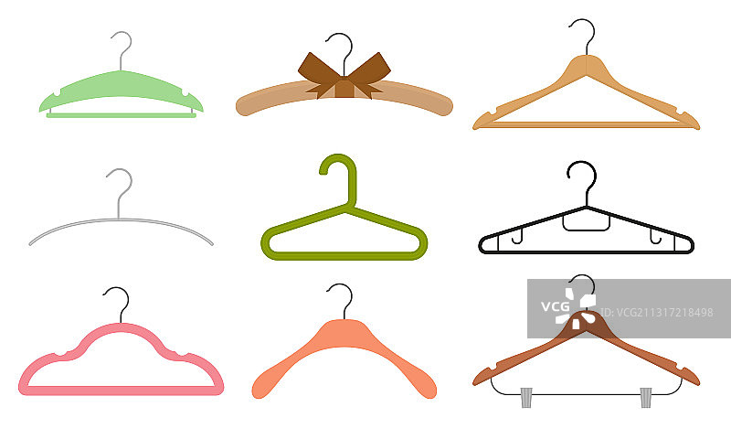 卡通彩色衣架图标合集图片素材
