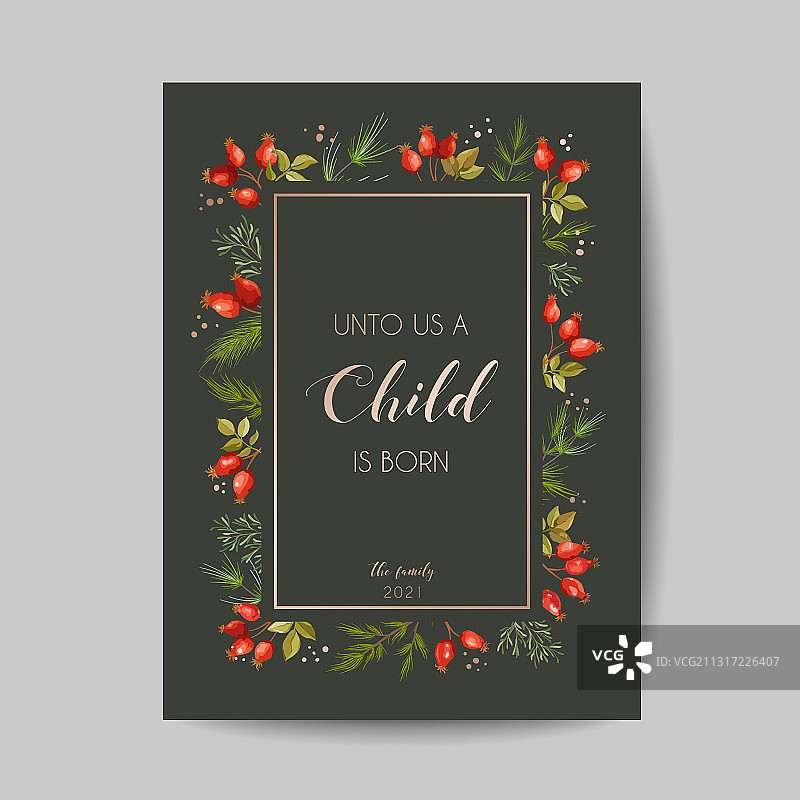 优雅的圣诞节和新年贺卡2021图片素材