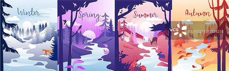 四季概念图片素材