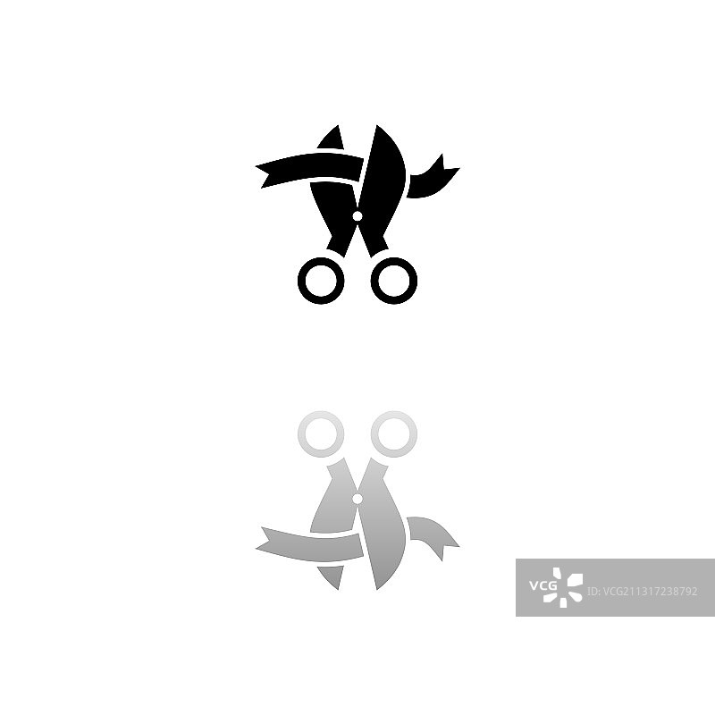 剪刀剪彩带图标图片素材