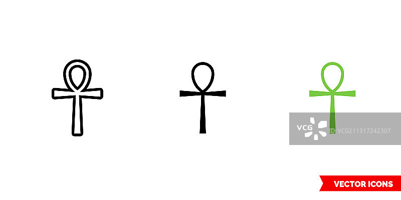 安卡符号图标，黑白三色图片素材