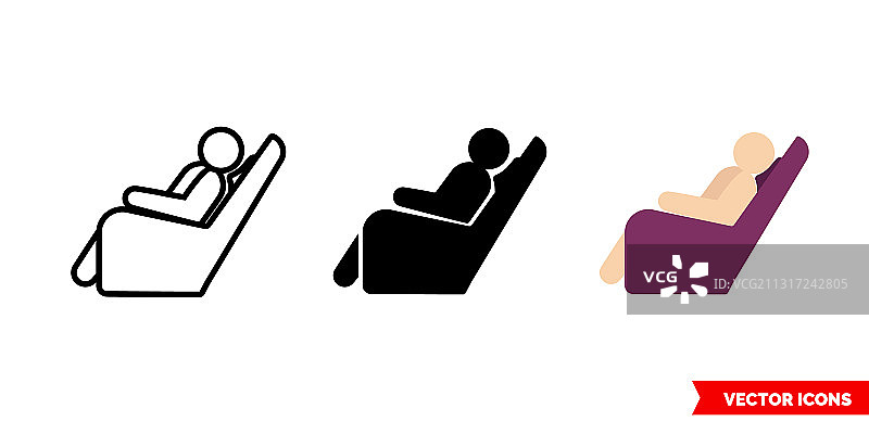 舒适图标3种黑白颜色图片素材