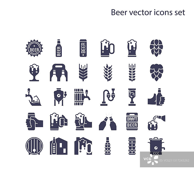 基础元素啤酒图标集图片素材