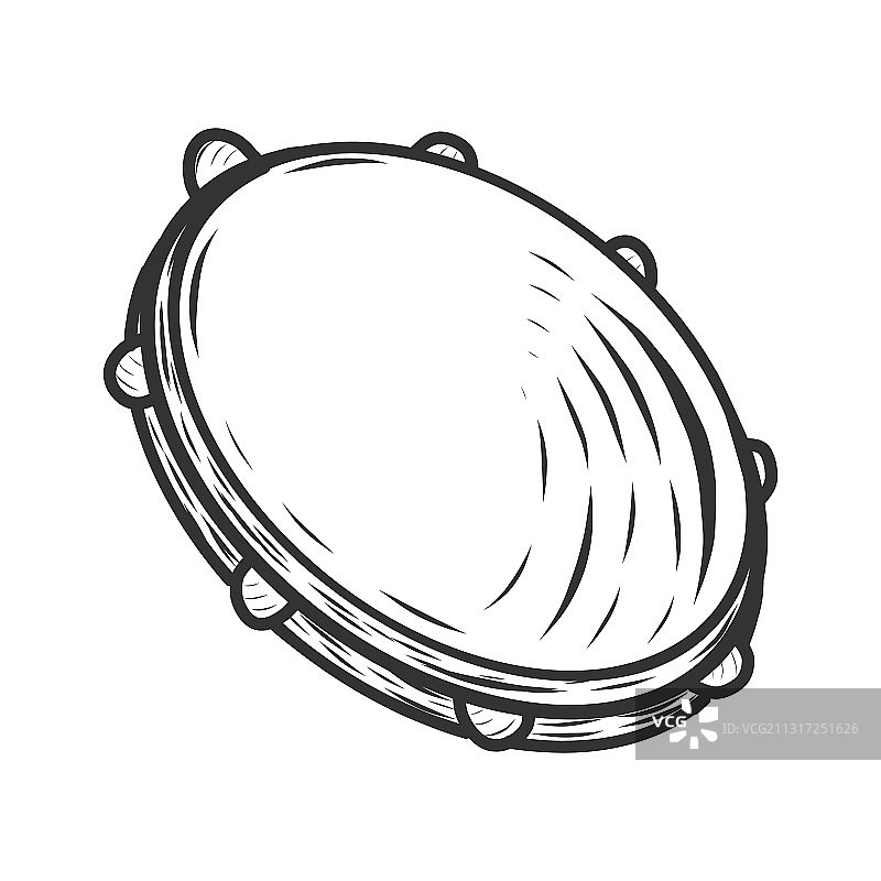 铃鼓乐器素描图片素材